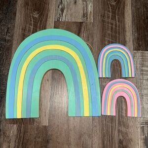 Colorful Wooden Rainbow Wall Decor